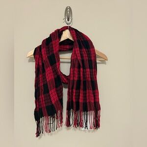 Pink and Black Plaid Scarf